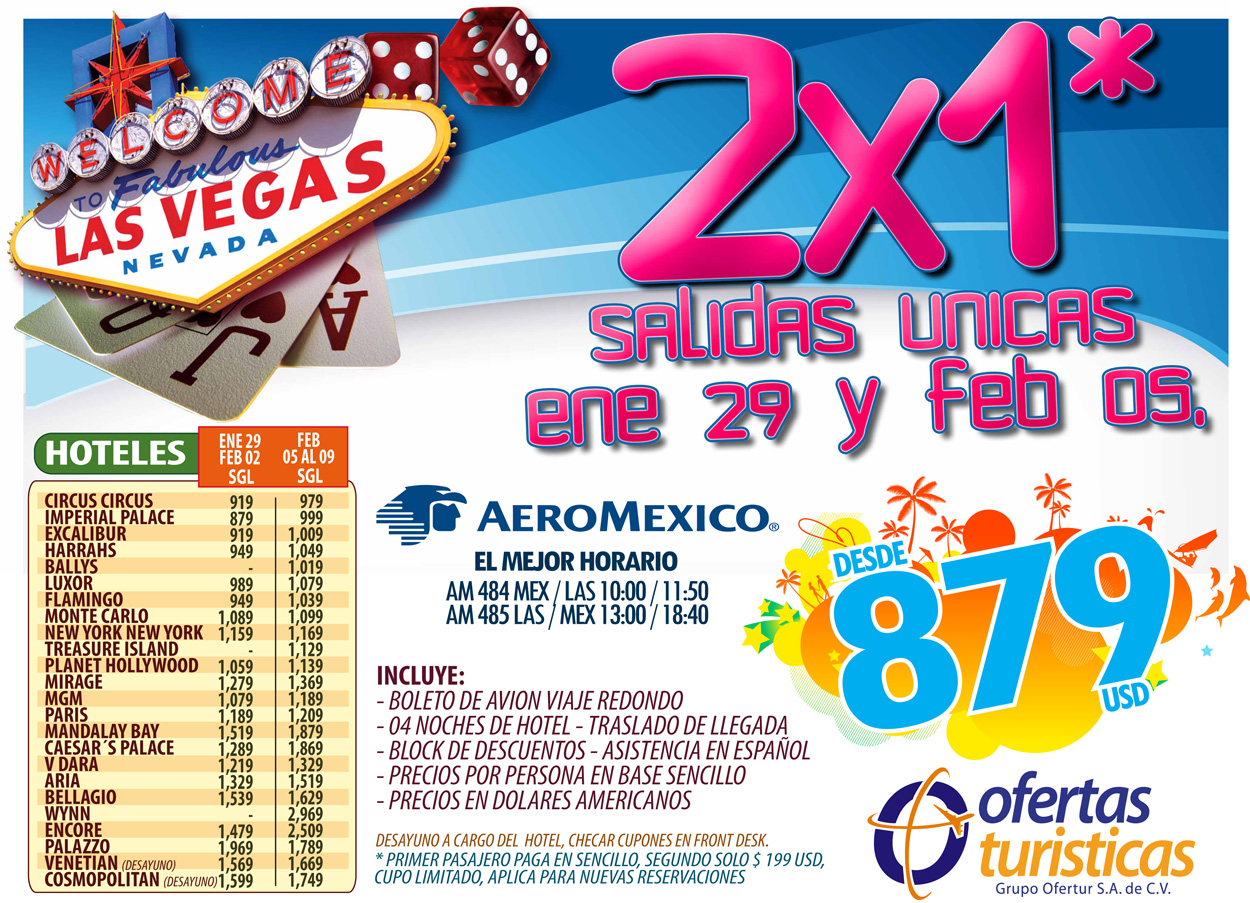 Oferta a Las Vegas por Aeromexico puente febrero ELITOURS Ofertas